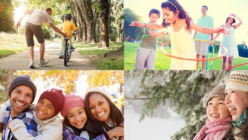 Parents and children in four seasons of our Beyond Connection Program