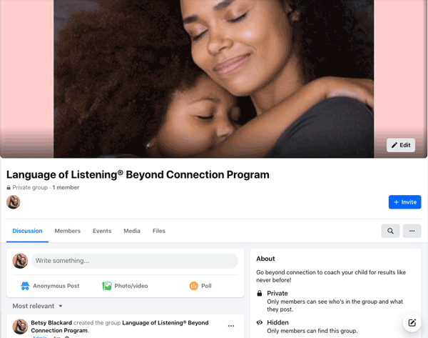 Beyond Connection Private Facebook Group
